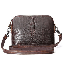 Garantía 100% bolso de mano de cuero genuino para mujer, bolso de hombro clásico para mujer, bolso cruzado suave con patrón de cocodrilo para chica 2024 - compra barato