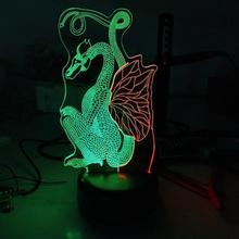 Fire Dragon Led 3d Night Light Creative Colorful Touch Charging Visual Lamp Stereo Atmosphere Gift 3d Light Fixtures 2024 - buy cheap