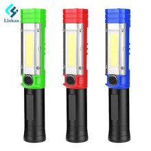 Linterna magnética LED COB +, lámpara de trabajo de inspetción, color blanco, modo rojo Flash, linterna brillante ABS con batería AA, novedad de 2019 2024 - compra barato