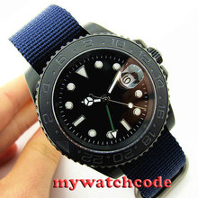 40 мм parnis black GMT керамический Безель PVD сапфировый Кристалл автоматические мужские часы P407 2024 - купить недорого