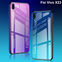 Luxury Gradient Color Tempered Glass Case For Vivo X23 Aurora Cool Coque Cover 6.41'' For Vivo X 23 Phone VivoX23 V1809A Cases 2024 - buy cheap
