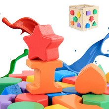 Caja de Inteligencia de 25 agujeros con forma de madera para bebé, bloques de construcción cognitivos y a juego para niños, juguetes educativos tempranos para niños 2024 - compra barato