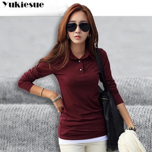 Camiseta de algodón coreana para Mujer, camisa básica ajustada de manga larga con cuello vuelto, Camisetas de talla grande 2024 - compra barato