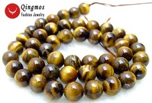 Qingmos 8mm Round Brown Natural Stone Tiger's-eye Loose Beads for Jewelry Making Necklace Bracelet Earring DIY 15" Los497 2024 - buy cheap