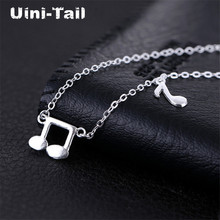 Uini-Tail hot new 925 sterling silver music notes brushed necklace Korean fashion tide flow sweet high quality jewelry GN850 2024 - buy cheap
