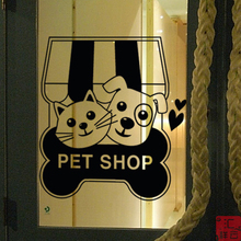 Tienda de mascotas belleza decoración tienda de mascotas signo Logo calcomanía de vinilo para pared gato perro ventana vidrio adhesivo para ventana pegatinas de aplicación 2024 - compra barato