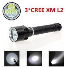 Hot Diving Underwater Flashlight 3 x CREE XM-L XML T6 LED Torch Light Waterproof Brightness Durable light on two 18650 batteries 2024 - buy cheap