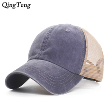 Spring Summer Breathable Mesh Caps Men Washed Denim Women Snapback Gorras Hombre Dad Hats Casual Trucker Gorras 2024 - buy cheap