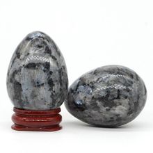 35x49MM Natural Gemstone Larvikite Labradorite Crystal Reiki Healing Egg (1pcs) 2024 - compre barato