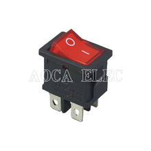 100PCS KCD1-4-201N ON-OFF 12V/24V/220V Illuminated 4 Pin Lamp Rocker Switch 6A 250VAC ON OFF 2024 - buy cheap