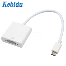 Кабель Kebidu Type C-VGA, Переходник USB 3,1 папа-VGA мама для Macbook Chromebook Pixel Laptop, оптовая продажа 2024 - купить недорого