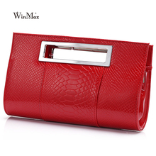 New Brand Women Leather Handbags Fashion Solid Alligator Design Day Clutches Bags for Lady Female Clutch Evening Party Bags 2024 - buy cheap