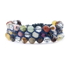 Lotusmann 3 knitted 12 natural crystal constellation gem bracelet adjust 2024 - buy cheap