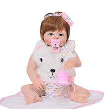 23"Reborn Baby Girl Doll Full Silicone Vinyl reborn toys Realistic l.o.l Princess Baby Toys Doll For Children's Day Gifts baby 2024 - buy cheap