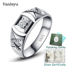 Send Silver Certificate! Yanleyu Fashion Men Women Wedding Ring 925 Sterling Silver Cubic Zircon Engagement Jewelry Gift PR327 2024 - buy cheap