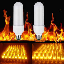 SMD 2835 E26 E27 B22 E14 Светодиодная лампа с эффектом пламени 5 Вт креативная Мерцающая лампа для горения кукурузная лампа для домашнего декора 2024 - купить недорого