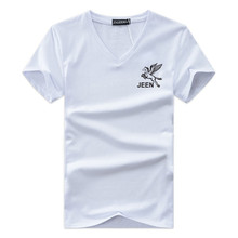 2021 Summer New Tshirt Fashion Man Tops Tees Casual T Shirts Men Cotton Short Sleeve Brand Clothing V Neck Men's T-shirt Homme 2024 - buy cheap