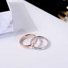 Yun ruo 2019 anel de casal de cristal, joia hipoalergênica de aço titânio para festa de aniversário feminina na moda, simples, dourado rosa 2024 - compre barato