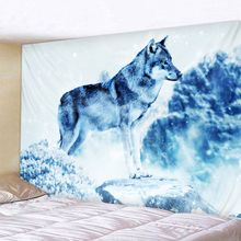 Lone wolf tapeçaria de suspensão da parede folhas casa decorativa tapeçaria toalha de praia tapete yoga cobertor mesa pano tapeçaria de parede 2024 - compre barato