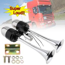 12V/24V 178DB Super Loud Dual Trumpet Electronically Controll Car Air Horn Extend Sound Effect with Air Outlet Valve + Air Pump 2024 - compre barato