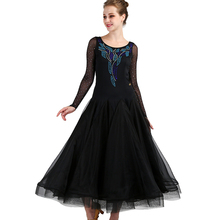 Ballroom Dance Dresses Long Sleeve foxtrot Dancing Skirt  Women Stage Waltz Ballroom Dress black blue white MQ100 2024 - buy cheap