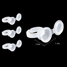 Plastic Nail Art Tattoo Glue Pallet Holder Eyelash Extension Rings Adhesive Pigment Holders Ink Ring Cup With Cover 2024 - buy cheap