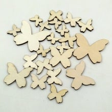 50pcs Mixed Size Wooden Butterflies Cutout MDF Wooden Craft Embellishments Scrapbooking Wood Art Wedding Decoration 2024 - buy cheap