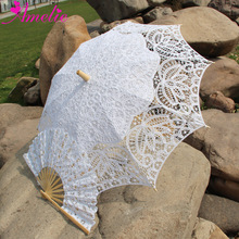 Free Shipping Lace Fan And  Wedding Umbrella Lace Parasol 2024 - купить недорого