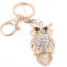 Owl Crystal Keyring Charm Pendant Purse Handbag Bag Key Ring Chain Keychain Gift 2024 - buy cheap