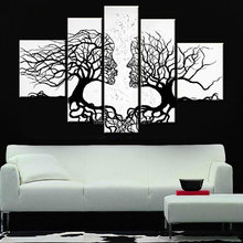 hand-painted wall art black white kissing lover couple painting picture decoration abstract Landscape oil painting on canvas 2024 - buy cheap