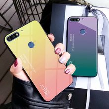 For Huawei P20 P20Pro P20Lite Nova 3i Case Hard Tempered Glass Gradient Protect Back Cover case For huawei honor 7a Pro P Smart 2024 - buy cheap