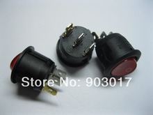40 pcs Rocker Switch 3pin 6A ON-OFF Circular Black with Red LED Light 2024 - buy cheap
