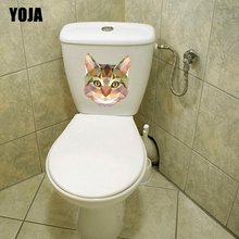 YOJA 19.6*22.8CM Animal Toilet Decal Living BedRoom Home Decor Wall Sticker Cartoon Cat Head T3-0423 2024 - buy cheap