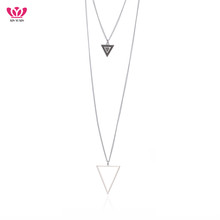 Ethnic Triangles Pendant Necklace Multilayer Long Chain Necklace For Women and men Jewelry Boho Triangles Charms Dropshipping 2024 - buy cheap