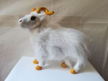 about  23x20cm plastic&fur white goat hard model simulation sheep stage prop craft home decoration toy gift w0225 2024 - buy cheap