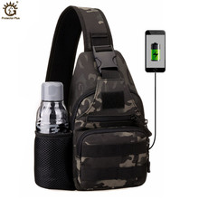 USB Charging Military Shoulder Bag Tactics Sling Bag Chest Pack MOLLE Nylon Waterproof Crossbody Back Pack Army bolsa 2024 - buy cheap