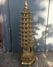 23'' classical Brass carved dragon eave buddhism nine layers pagoda stupa 2024 - buy cheap