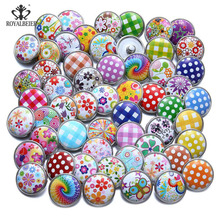 RoyalBeier 50pcs/lot Multi Pattern Mixed Colorful Wood Charms 18mm Snap Button For 20mm Snap Bracelet Snap Jewelry 2024 - buy cheap