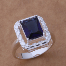 AR348 горячее кольцо из стерлингового серебра 925 пробы, модное ювелирное изделие из серебра 925 пробы, квадратные темно-синие камни инкрустированные/apfajgma ardajika 2024 - купить недорого