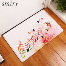 Smiry Flannel Entrance Home Anti Slip Rug Vintage Floral Musical Note Colorful Violin Mats Muti-purpose Bathroom Kitchen Carpets 2024 - buy cheap