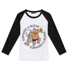 Kids Shirts Baby Raglan Long Sleeve Tshirt Cartoon Tops Russian Bear Printed Boys T-Shirts Girl T Shirt Children Clothing Cotton 2024 - buy cheap