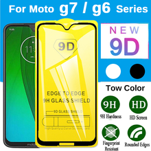 Vidro temperado 9d, 5 peças, moto g6 g7 tampa completa vidro protetor para motorola moto g7 power g6 plus play g6 g7 + protetor de tela 2024 - compre barato