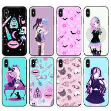 Black tpu case for iphone 5 5s SE 2020 6 6s 7 8 plus x 10 XR XS 11 pro MAX cover Pastel Goth Girl Bats Rainbows Multi Colors 2024 - buy cheap