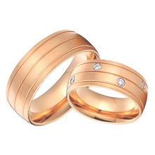 rose gold color health 8mm custom bridal pair alliance wedding bands rings sets titanium jewelry 2024 - buy cheap