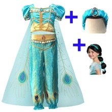Halloween Girl Princess Jasmine Costume Storybook Aladdin Lamp Cosplay Costume Outfit Book Week Children's Day Belly Fancy Dress 2024 - buy cheap