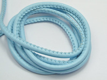 32.8 Feet Sky-Blue Stitched Round Soft Synthetic Leather String Jewelry Cord 5mm 2024 - buy cheap