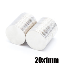 50pcs 20x1 mm N35 Strong Neodymium Magnet 20x1 Round Rare Earth Permanet Magnets 20*1mm Packaging Magnet Fridge Magnet 2024 - buy cheap