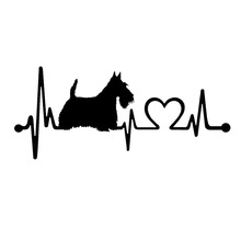 17.8*7.7CM Scotty Scottish Terrier Heartbeat Dog Decal Sticker Cartoon animal car accessories C6-1146 2024 - buy cheap