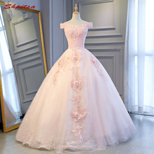 Vestido de fiesta de encaje para quinceañera, vestido rosa sin hombros, 15, 16, para baile de graduación 2024 - compra barato