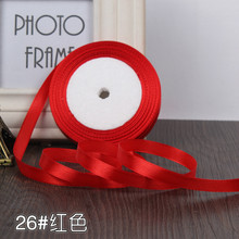 Gran oferta 25 metros 10mm rojo de seda cinta de raso para boda fiesta de embalaje de regalo de decoración de Navidad Año nuevo ropa de tejido de costura 2024 - compra barato